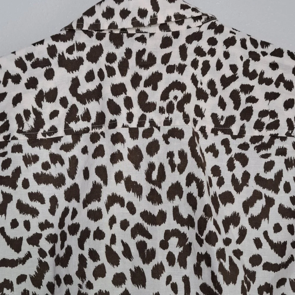 J. Crew Leopard Print Button Down Shirt - Black and White - Picture 4 of 16